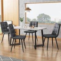 BTM Dining Table Set with Chairs Rectangular Kitchen Table Dining Set in Grey