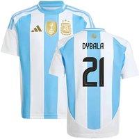 Argentina Junior 2024 - 2025 Home Shirt - Dybala 21 in White | Size: 15-16 Years