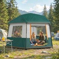OUTSUNNY Camping Tent 3000mm Waterproof 4-6 Person in Green