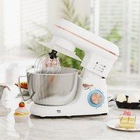 HOMCOM Electric Stand Mixer, 4.5L Food Mixer with Dough Hook, Whisk in White