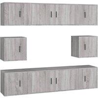 Berkfield Home 8 Piece TV Cabinet Set Grey Sonoma Engineered Wood