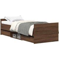 Berkfield Home Bed Frame with Headboard & Footboard Brown Oak 75x190 cm Small | Size: Small Single