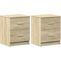 Berkfield Home Bedside Cabinets 2 pcs with 2 Drawers Sonoma Oak 40x36x50 cm in Light Beige | Size: 40 x 36 x 50 cm