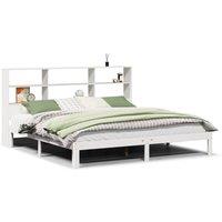 Berkfield Home Bookcase Bed without Mattress White 180x200 cm Super King Solid W
