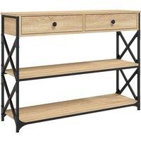 Berkfield Home Console Table Sonoma Oak 100x28x75 cm Engineered Wood in Light Tan | Size: 100 x 28 x 75 cm