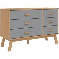 Berkfield Home Drawer Cabinet OLDEN Grey & Brown Solid Wood Pine