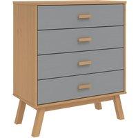 Berkfield Home Drawer Cabinet OLDEN Grey & Brown Solid Wood Pine