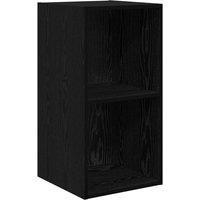 Berkfield Home Wall-Mounted TV Cabinet in Black Oak - 37 x 37 x 72 cm, Made of E | Size: 37 x 37 x 72 cm