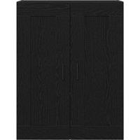 Berkfield Home Wall-Mounted Cabinet in Black Oak - 69.5x34x90 cm, Made from Engi | Size: 69.5x34x90 cm
