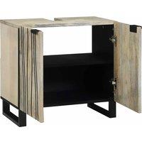 Berkfield Home Sink cabinet with Shelf with Storage with Door Brown, Black 62 x in Brown