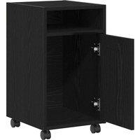 Berkfield Home Side Cabinet on Wheels - Black Oak, 33x38x60 cm, Made of Engineer | Size: 33 x 38 x 60 cm