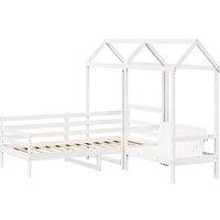 Berkfield Home Beautiful Day Bed & Bench Set with Roof without Mattress White