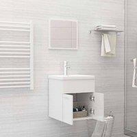 Berkfield Home Durable 2 Piece Bathroom Furniture Set High Gloss White Engineere
