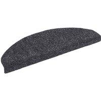 Berkfield Home Decorative 15pcs Self-adhesive Stair Mats Needle Punch 65x21x4cm in Grey | Size: Medium