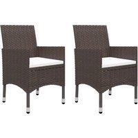 Berkfield Home Comfortable 3 Piece Garden Bistro Set Poly Rattan & Tempered Gl in Brown