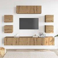 Berkfield Home Classic 7 Piece TV Cabinet Set Wall-mounted Artisan Oak Engineere