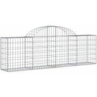 Berkfield Home Decorative Arched Gabion Baskets 11 pcs 200x30x60/80 cm Galvanise in Silver