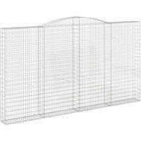 Berkfield Home Decorative Arched Gabion Baskets 2 pcs 400x30x220/240 cm Galvanis in Silver