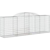 Berkfield Home Decorative Arched Gabion Baskets 5 pcs 300x50x100/120 cm Galvanis in Silver