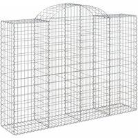 Berkfield Home Decorative Arched Gabion Baskets 6 pcs 200x50x140/160 cm Galvanis in Silver