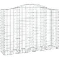Berkfield Home Decorative Arched Gabion Baskets 6 pcs 200x50x140/160 cm Galvanis in Silver