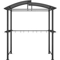 Berkfield Home Comfortable BBQ Gazebo with Side Shelves Anthracite 210x114x230 c in Charcoal