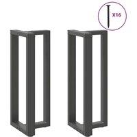 Berkfield Home Modern Bar Table Legs T-Shaped 2 pcs Anthracite 40x35x(100-101) in Dark Grey