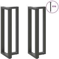 Berkfield Home Modern Bar Table Legs T-Shaped 2 pcs Anthracite 40x35x(110-111) in Charcoal