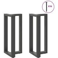 Berkfield Home Modern Bar Table Legs T-Shaped 2 pcs Anthracite 50x35x(90-91) cm in Dark Grey