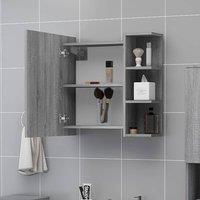 Berkfield Home Practical Bathroom Mirror Cabinet Grey Sonoma 62.5x20.5x64 cm Eng