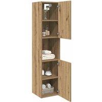 Berkfield Home Spacious Bathroom Hanging Cabinet Artisian Oak 30x30x130 cm Engin in Brown | Size: 30 x 30 x 130 cm