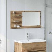 Berkfield Home Durable Bathroom Mirror Cabinet Artisan Oak 90x11x45 cm Engineere in Brown | Size: 90 x 11 x 45 cm