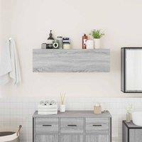 Berkfield Home Decorative Bathroom Wall Cabinet Grey Sonoma 100x25x30 cm Enginee | Size: 100 x 25 x 30 cm