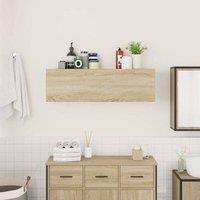 Berkfield Home Decorative Bathroom Wall Cabinet Sonoma Oak 100x25x30 cm Engineer in Light Brown | Size: 100 x 25 x 30 cm