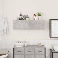 Berkfield Home Decorative Bathroom Wall Cabinet Concrete Grey 100x25x30 cm Engin | Size: 100 x 25 x 30 cm
