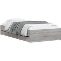 Berkfield Home Modern Bed Frame with Drawers without Mattress Grey Sonoma 90x190 | Size: Single