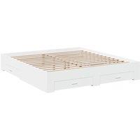Berkfield Home Modern Bed Frame with Drawers without Mattress White 180x200 cm S | Size: Super King