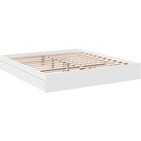 Berkfield Home Modern Bed Frame with Drawers without Mattress White 180x200 cm S | Size: Super King