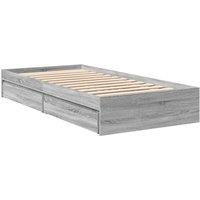Berkfield Home Modern Bed Frame with Drawers without Mattress Grey Sonoma 90x190 | Size: Single