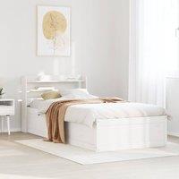 Berkfield Home Sleek Bed Frame with Headboard White 75x190 cm Small Single Solid