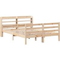 Berkfield Home Beautiful Bed Frame with Headboard without Mattress 150x200 cm Ki in Brown | Size: King
