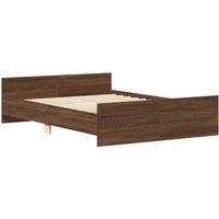 Berkfield Home Durable Bed Frame with Headboard & Footboard Brown Oak 120x190 | Size: Small Double