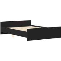 Berkfield Home Durable Bed Frame with Headboard & Footboard Black 150x200 cm K | Size: King