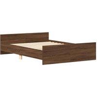 Berkfield Home Durable Bed Frame with Headboard & Footboard Brown Oak 135x190 | Size: Double