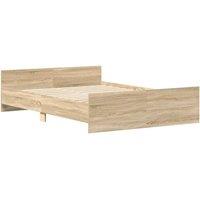 Berkfield Home Durable Bed Frame with Headboard & Footboard Sonoma Oak 120x190 in Natural | Size: Small Double