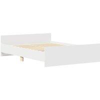 Berkfield Home Durable Bed Frame with Headboard & Footboard White 120x190 cm S | Size: Small Double