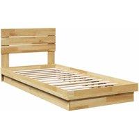 Berkfield Home Beautiful Bed Frame with Headboard without Mattress 100x200 cm So in Light Brown