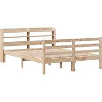 Berkfield Home Beautiful Bed Frame with Headboard without Mattress 150x200 cm Ki in Light Tan | Size: King
