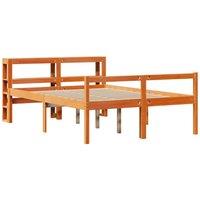 Berkfield Home Beautiful Bed Frame with Headboard Frame Smoked Oak 180x200 cm Su in Brown | Size: King