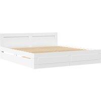 Berkfield Home Durable Bed Frame with Headboard without Mattress White 180x200 c | Size: Super King